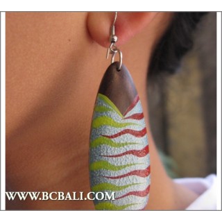 Painted Fashion Earring Woods Bali